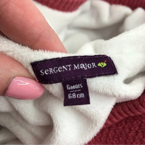 Sergent Major jacket pink knit hooded fleece lined size 6 months - Picture 5 of 9